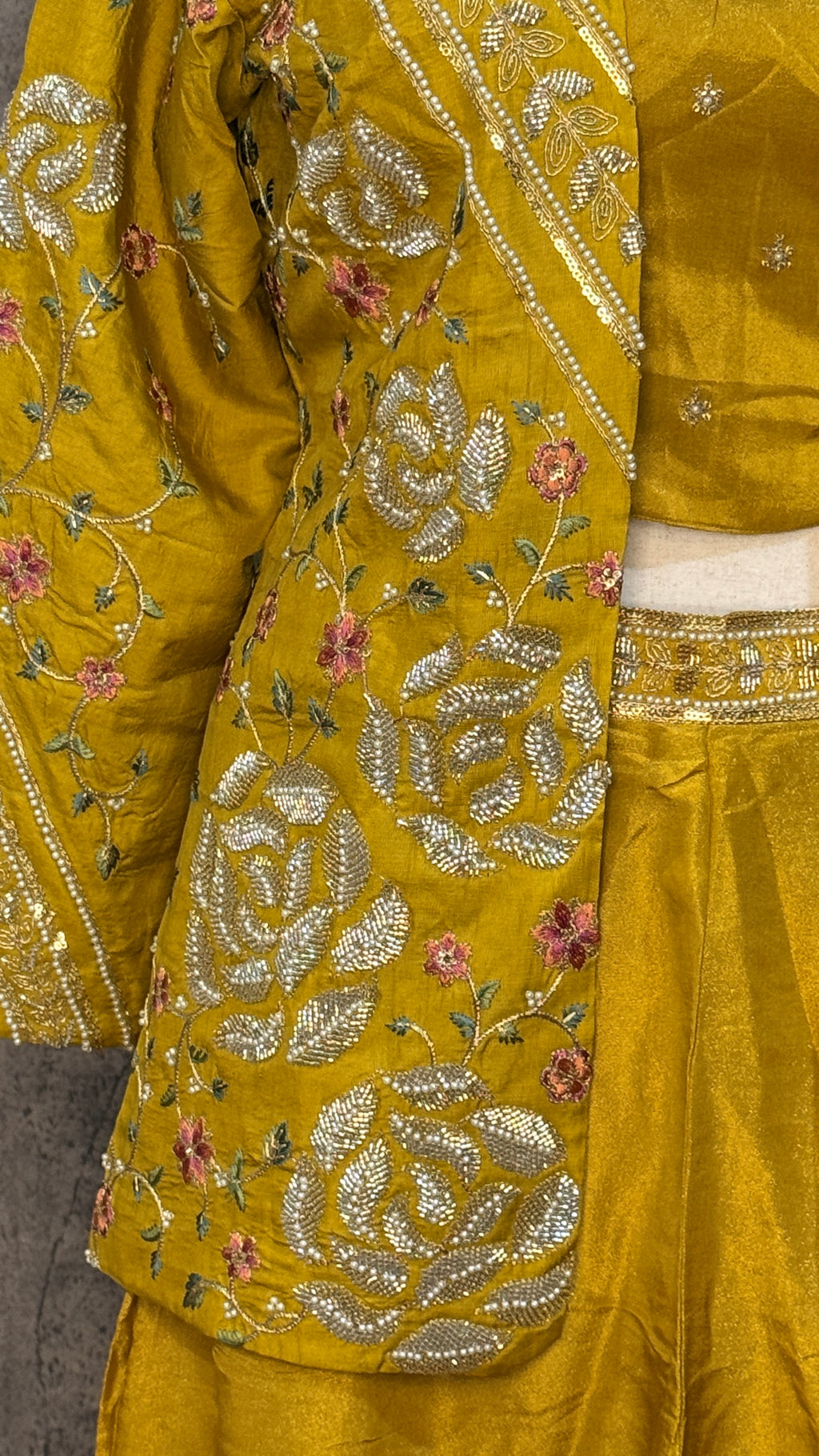Crop top designer jacket and palazzo