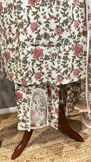 Off white kurti with bottom and dupatta