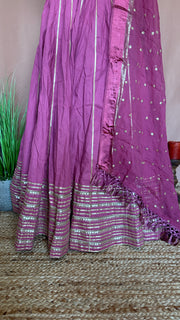 Blush pink 10 m flare skirt for garba with Dupatta