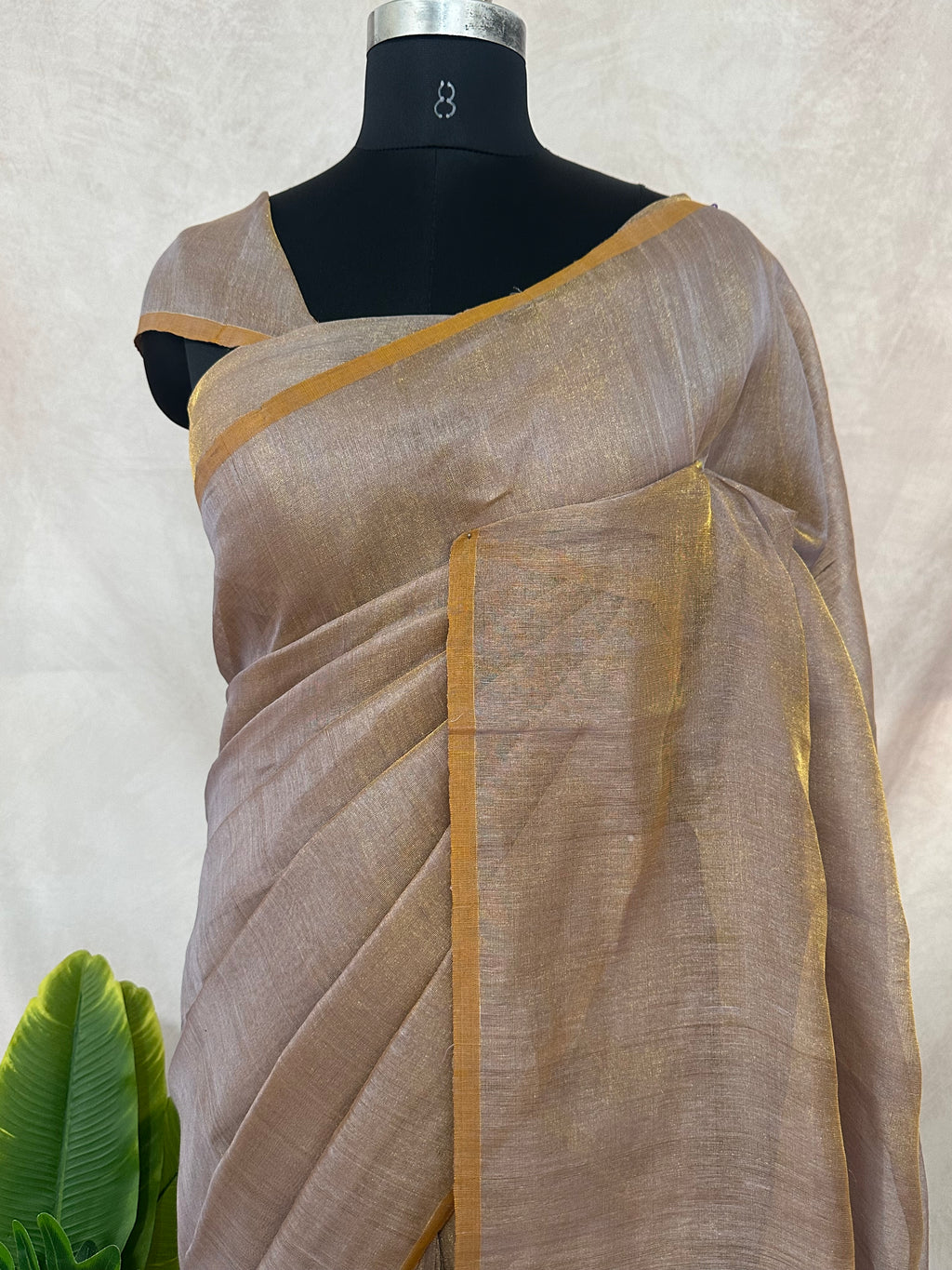 Pure Tissue linen tested Zari saree, no BP