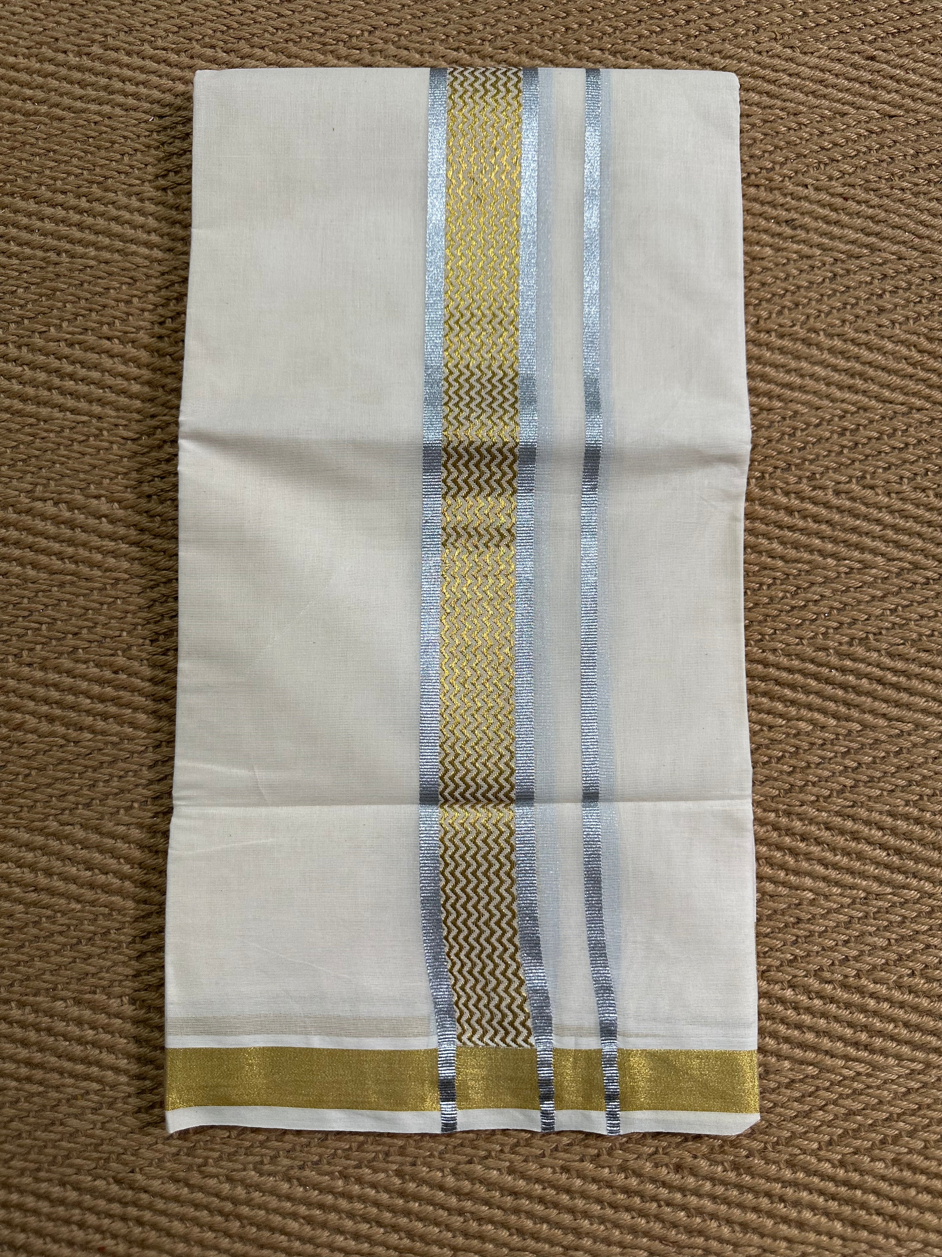 Gold and silver weaved border