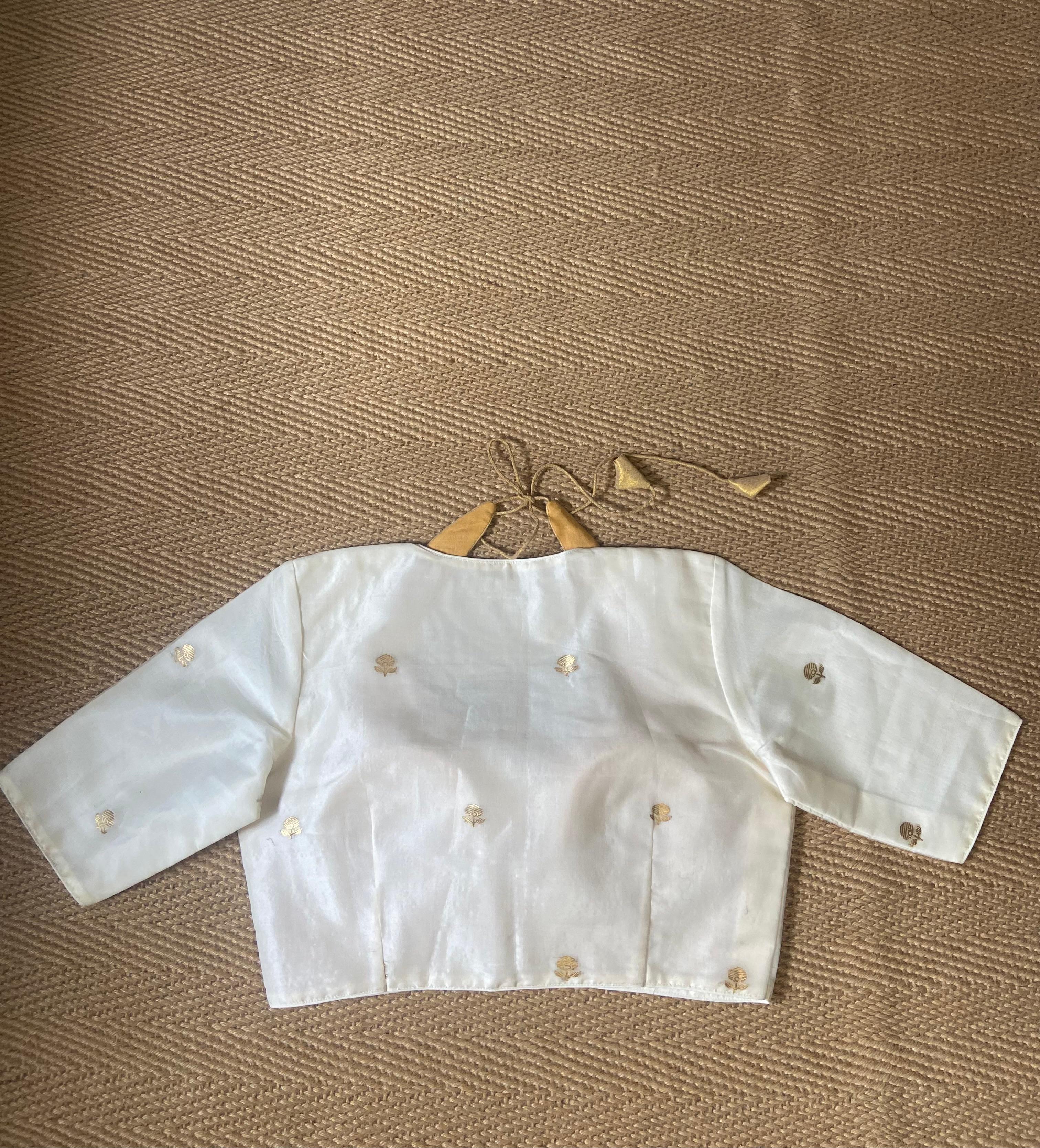 Off white and red 2 in one masaba style blouse