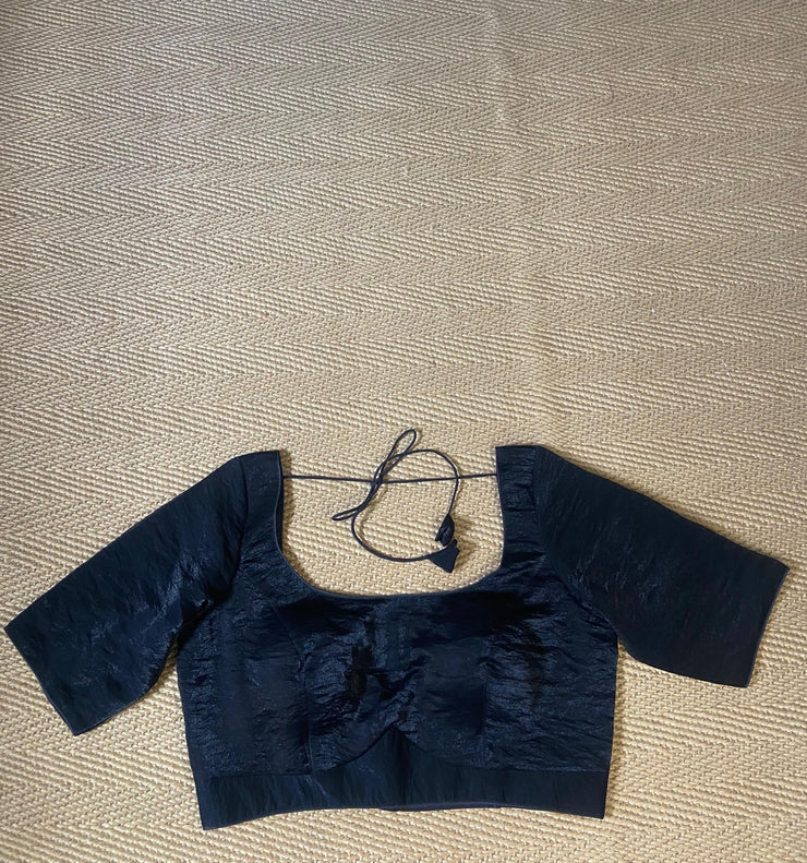 Black plain tissue blouse