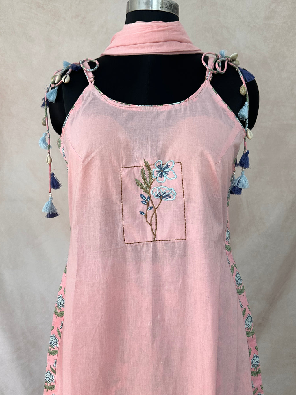 Cotton kurti with bottom and dupatta