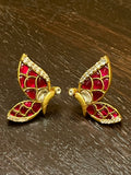 Butterfly jadau stud