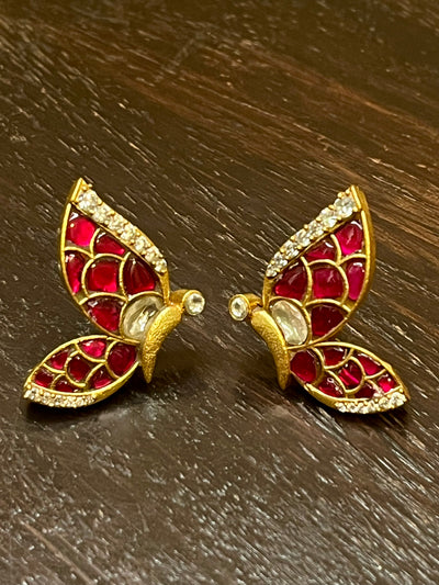 Butterfly jadau stud