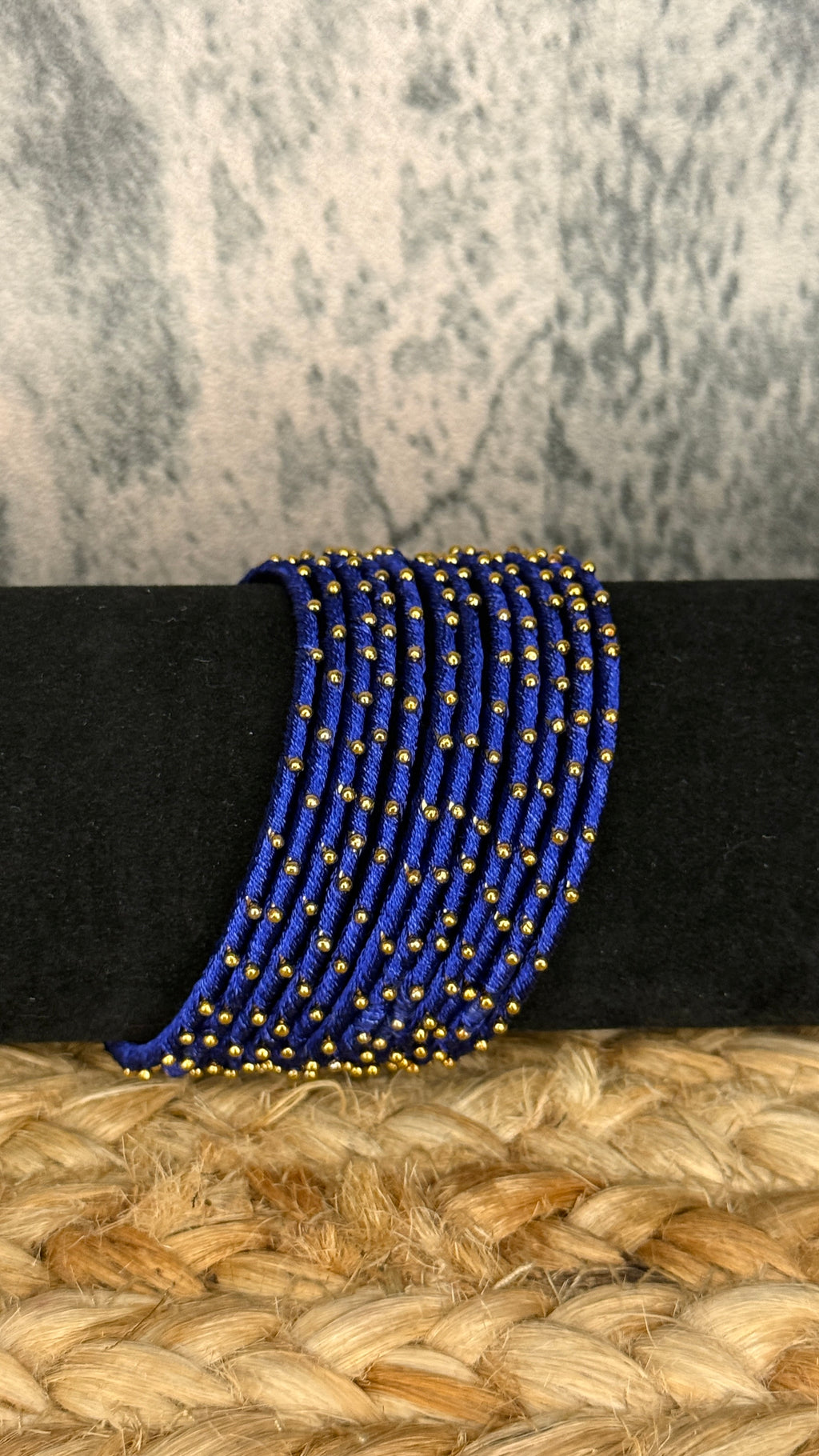 Royal blue thread bangle set (12 number)- 2.4