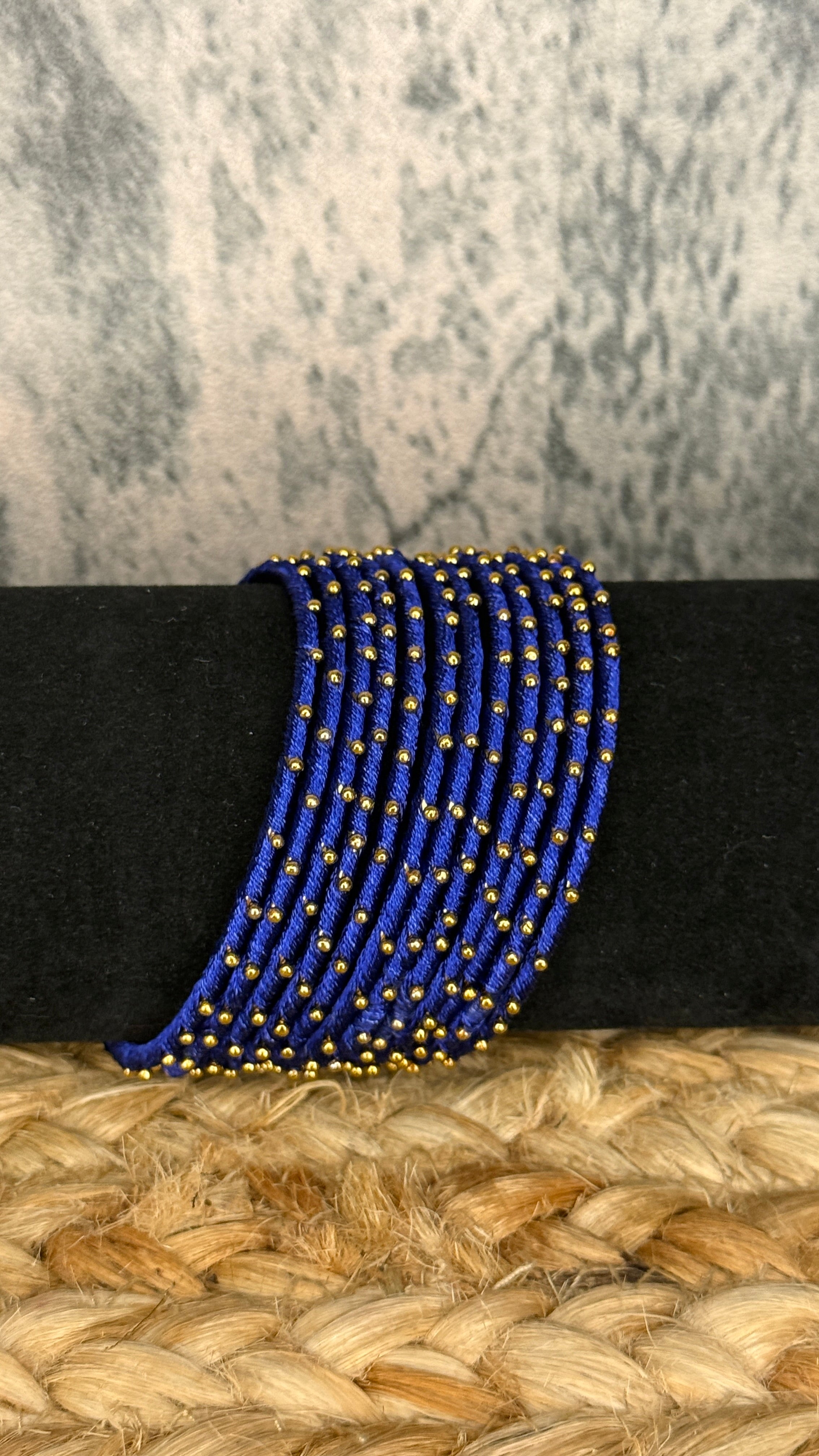 Royal blue thread bangle set (12 number)- 2.4