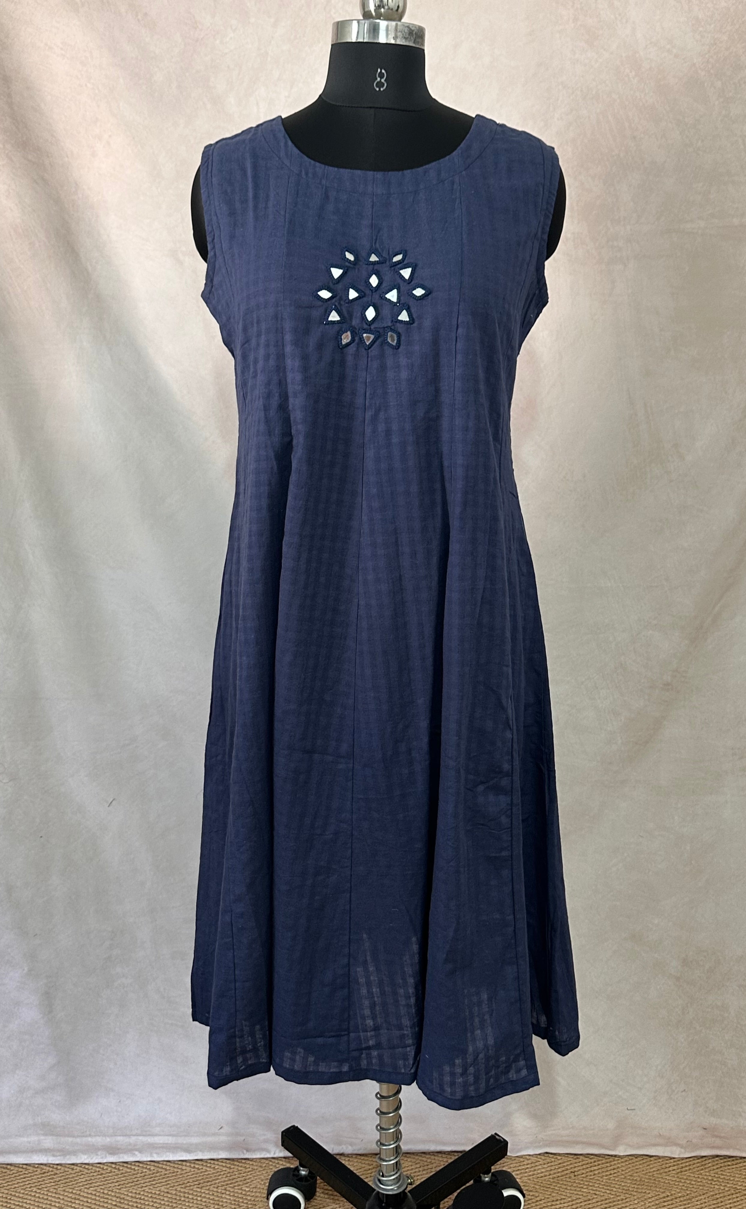 Cotton dress with kalamkari shrug