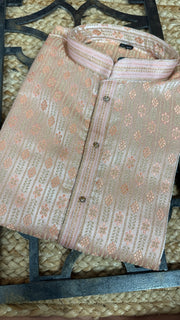 Peach Silk kurta with bottom