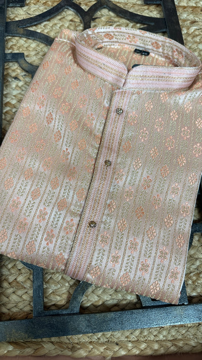 Peach Silk kurta with bottom