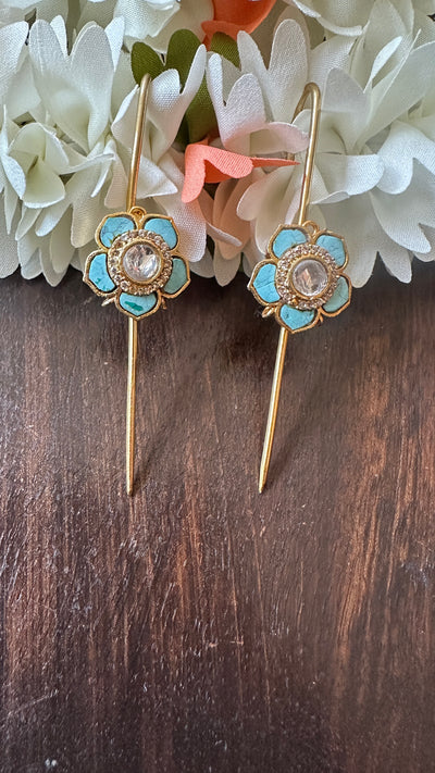 Light blue color Gem stone ear pin/cuff