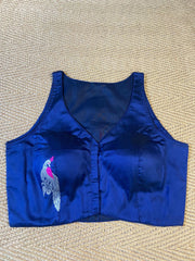 Navy blue silk blouse