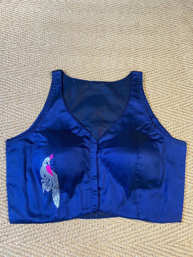 Navy blue silk blouse