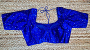 Royal blue silk blouse