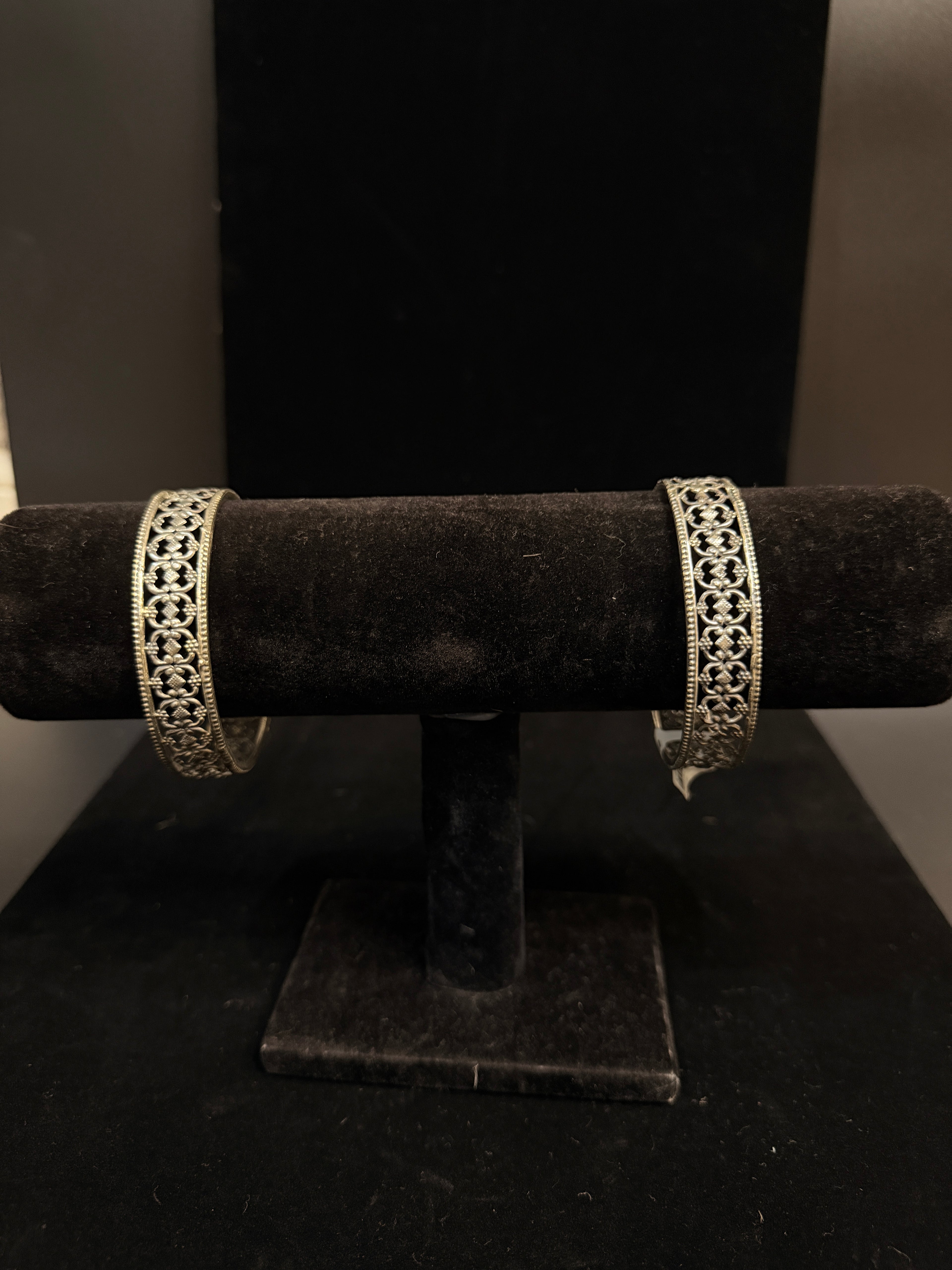 Silver replica light weight bangle set - 2.8