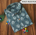 Jaipur cotton blue half sleeve cotton shirt with print