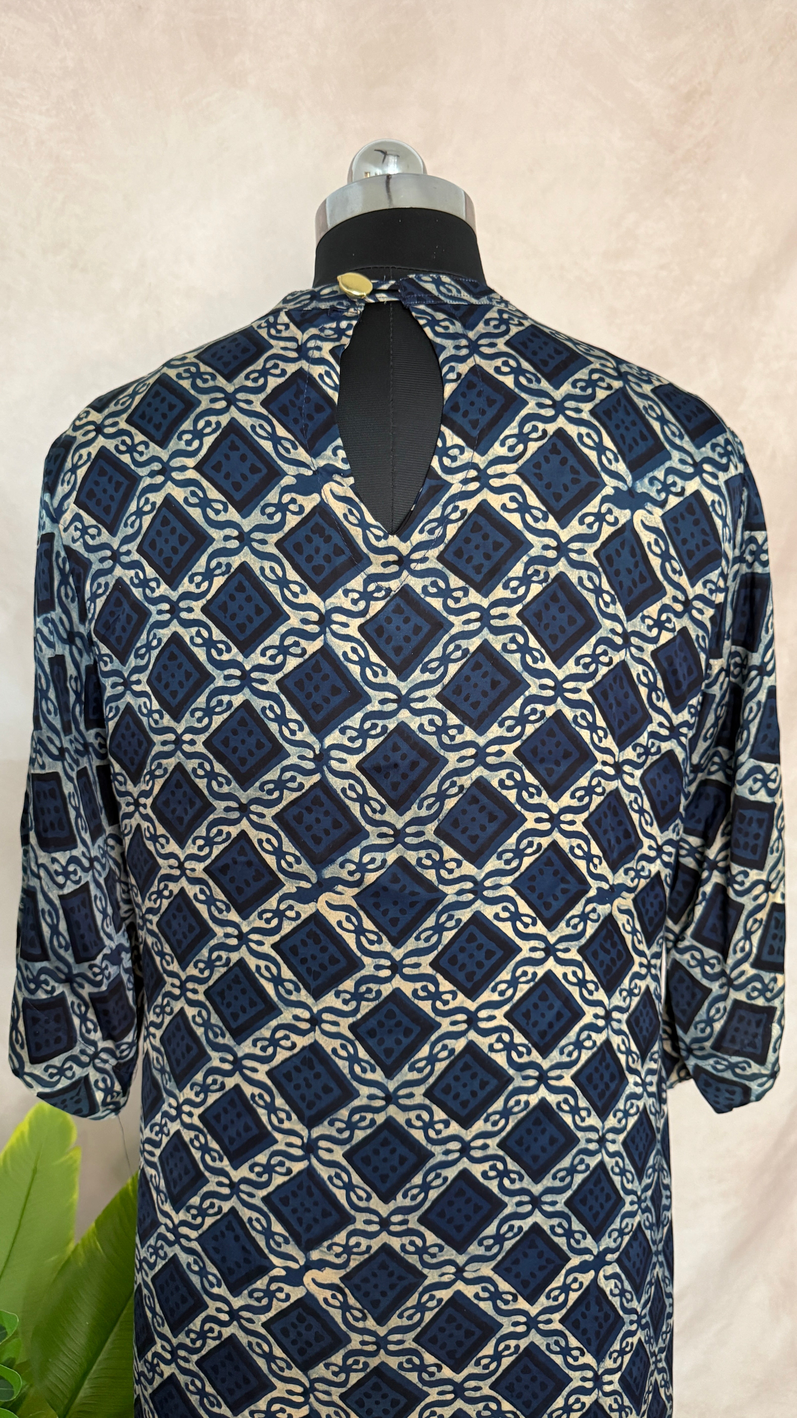 Ajrakh modal silk dress