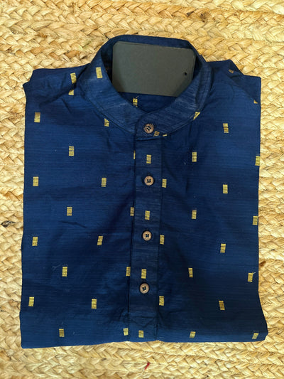 Navy Blue cotton silk kurta
