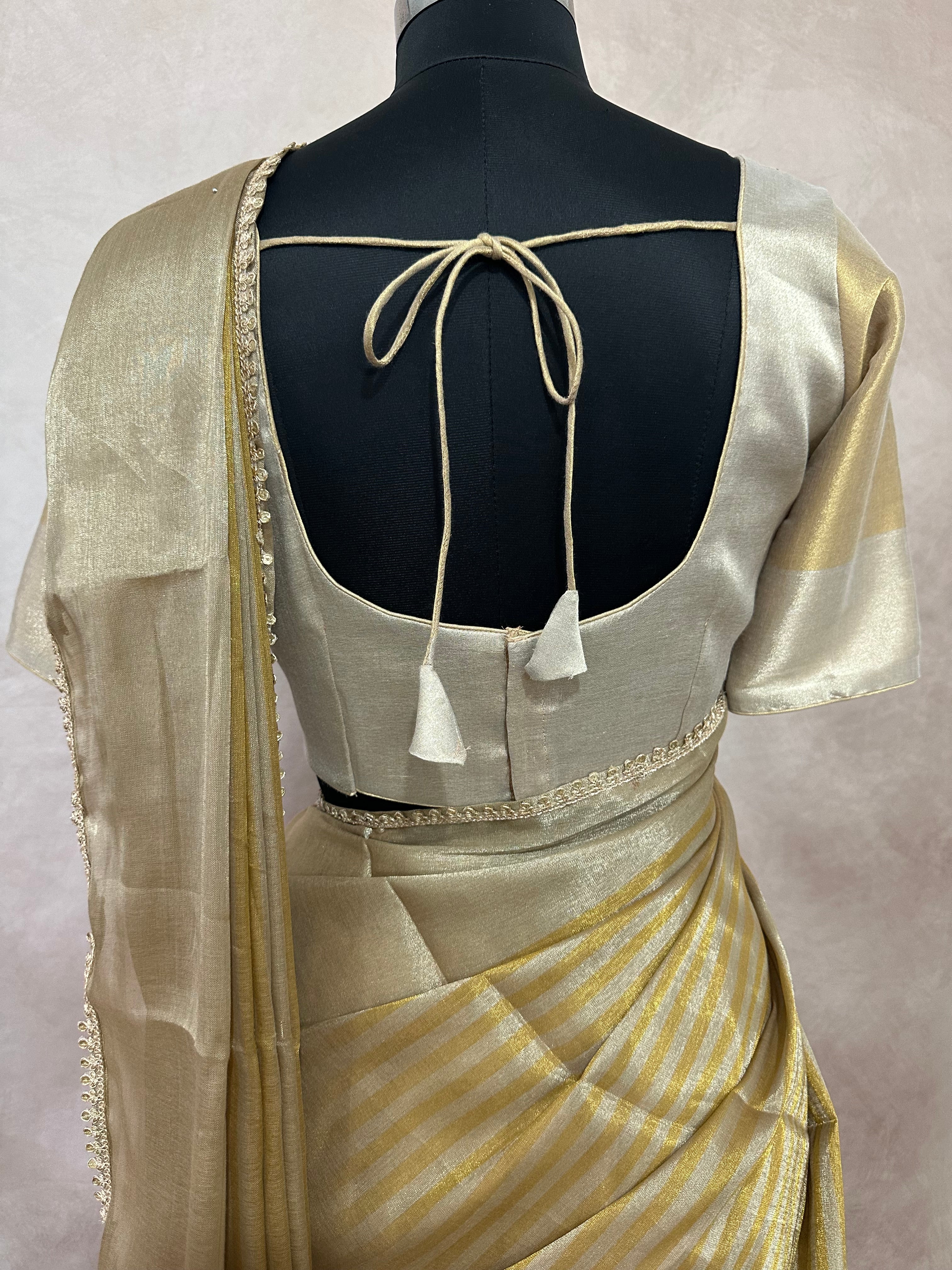 Cotton tissue 8m flare skirt, blouse and dupatta