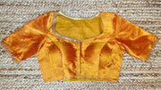 Orange silk blouse with aari work
