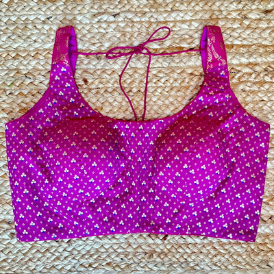 Purple brocade blouse
