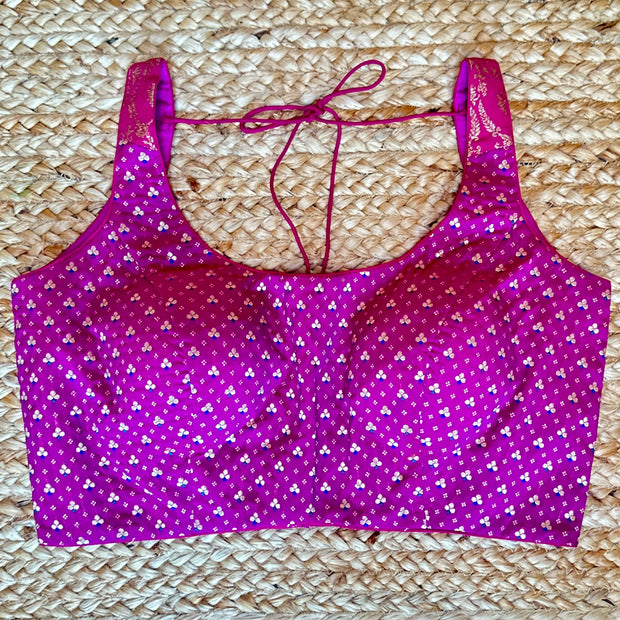 Purple brocade blouse