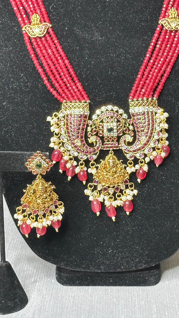 Long necklace with earring