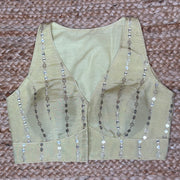 Yellow silk sleeveless blouse