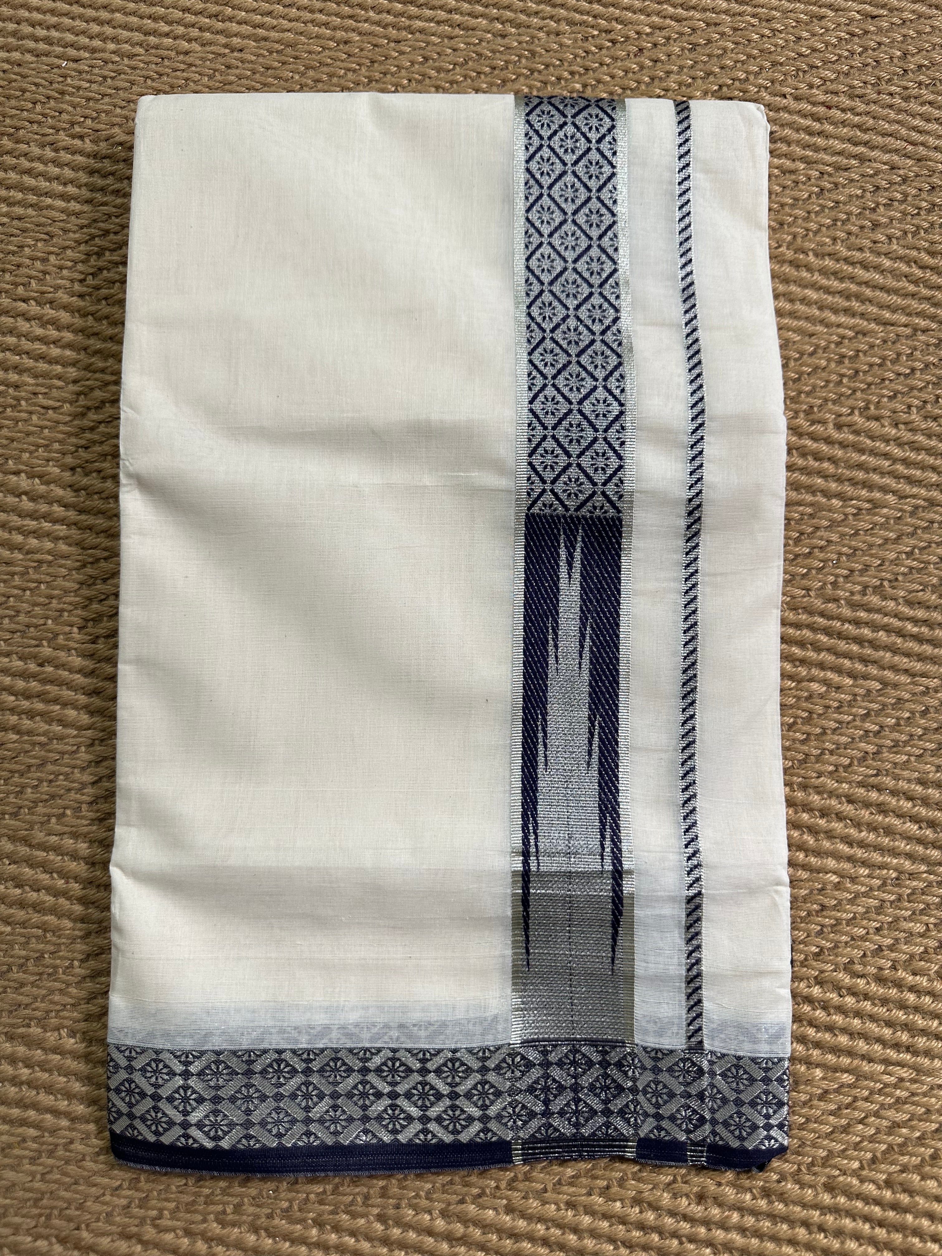 Brown and silver weaved border