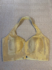 Gold tissue halter neck blouse