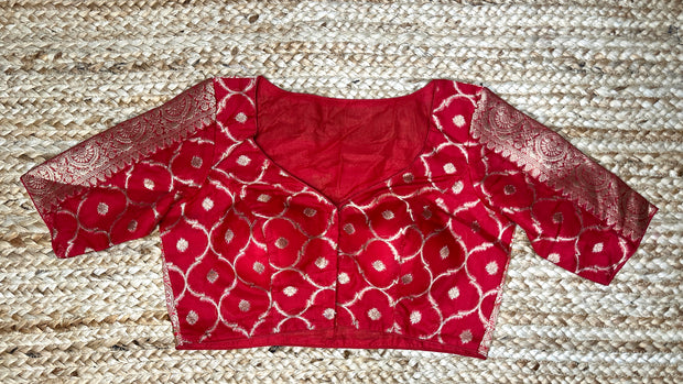 Red tissue silk blouse