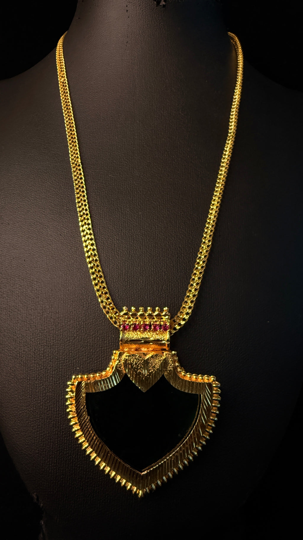 1gm gold plated Palakka pendent with jhumka