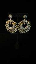 Dual tone chandbali with white stone