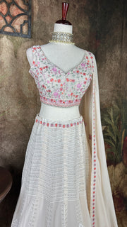 Beige lehanga with embroidery