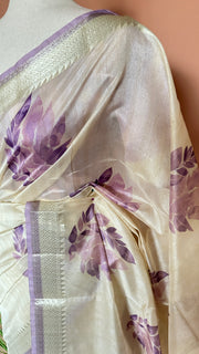 Soft semi tussar saree with digital print, stitched blouse