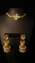 Chokker with jadau kundan and jhumka