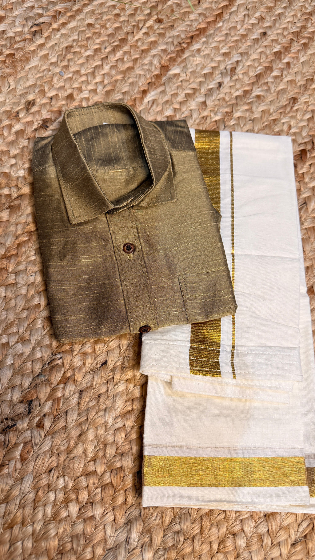 Shirt and 
 Boys velcro mundu - 3yr