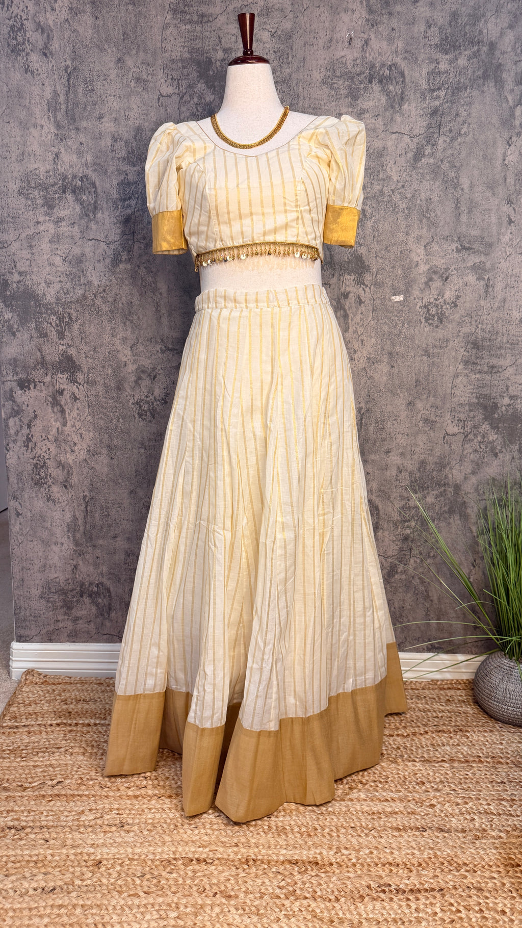 Onam flared skirt with blouse
