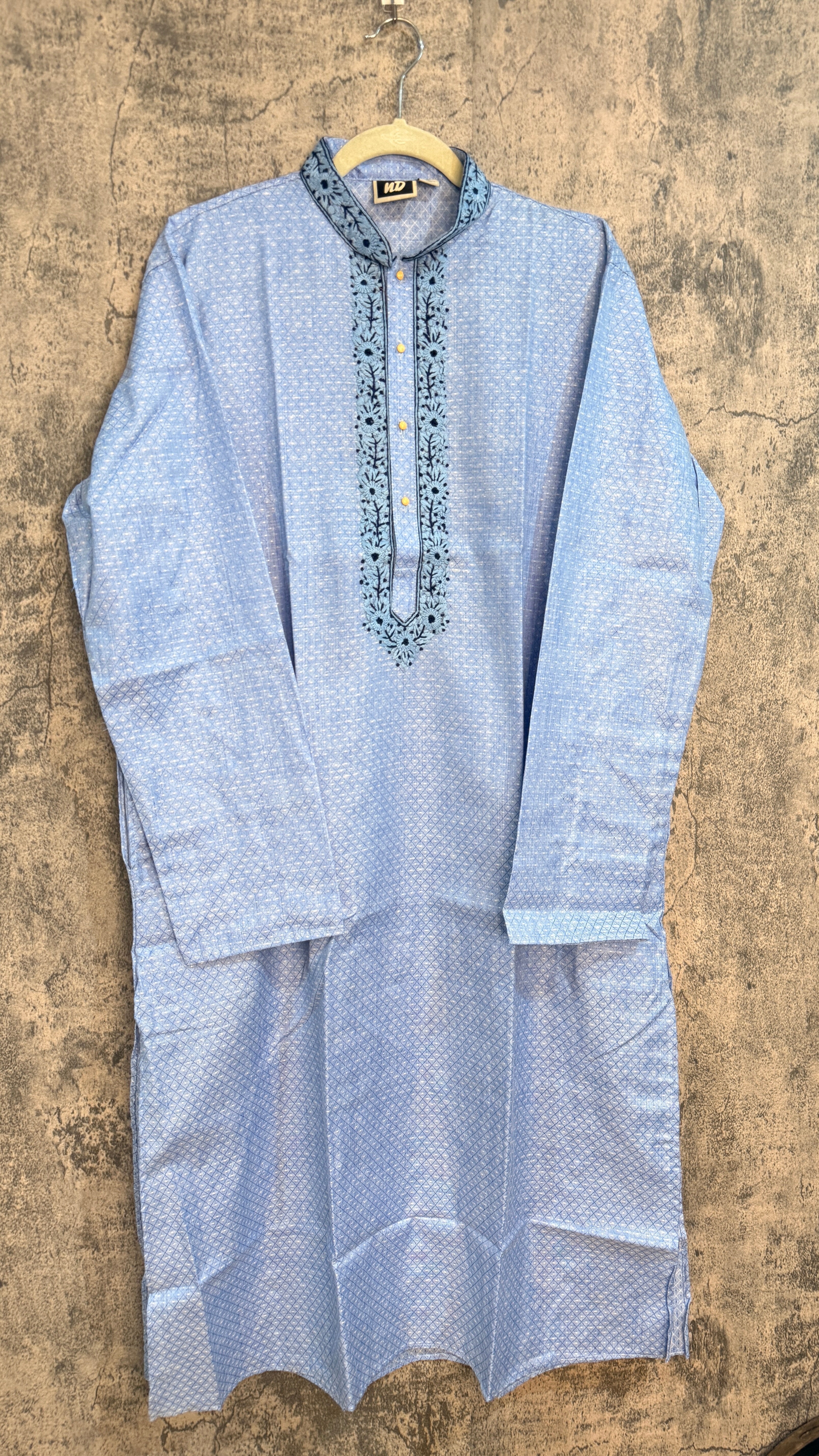 Light blue Soft silk kurta with hand work