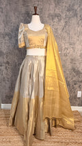 Cotton tissue 8m flare skirt, blouse and dupatta