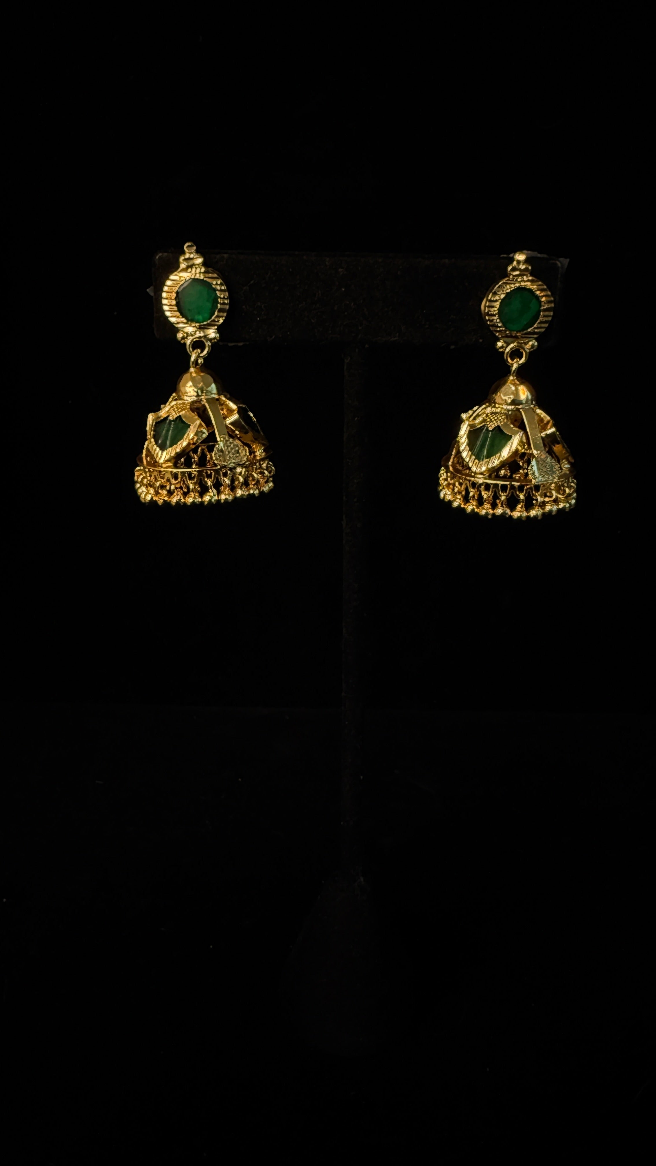 1gm gold plated Pendent with jhumka