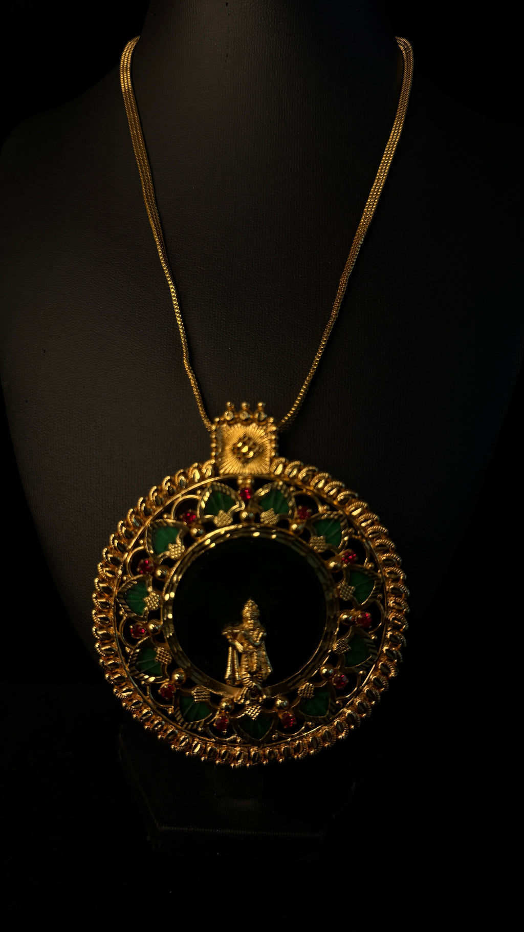 1gm gold plated Krishna pendent with jhumka