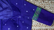 Purple blouse with kalamkari and kanta patch work