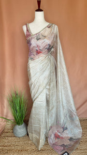 Off white Sequins designer saree, with BP