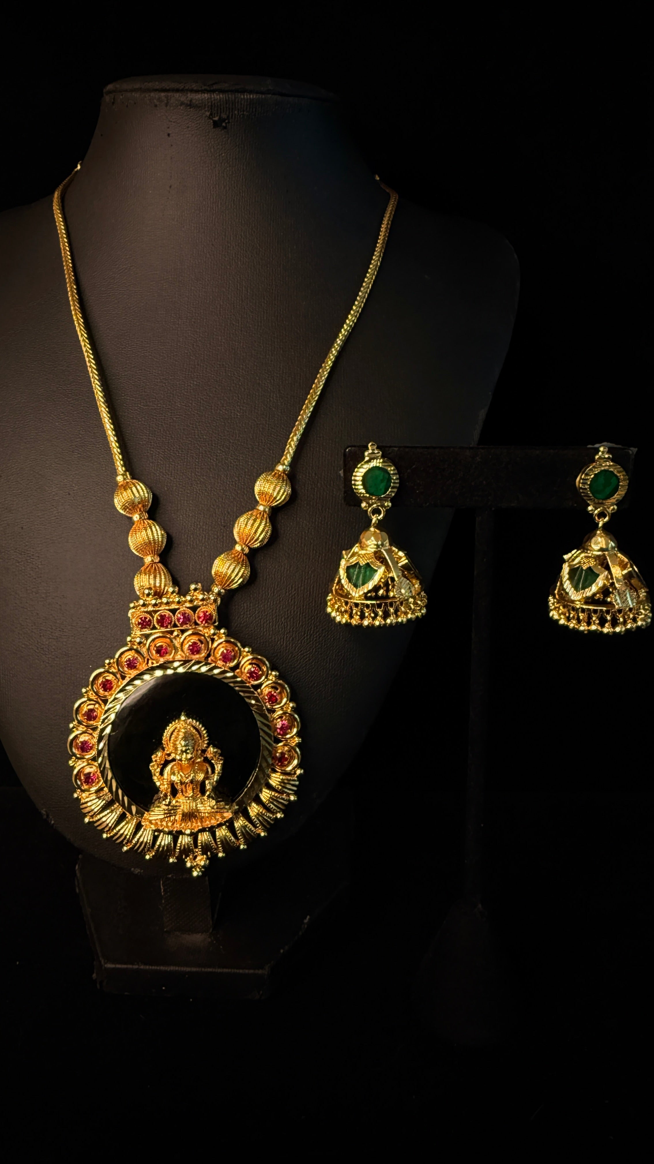 1gm gold plated Pendent with jhumka