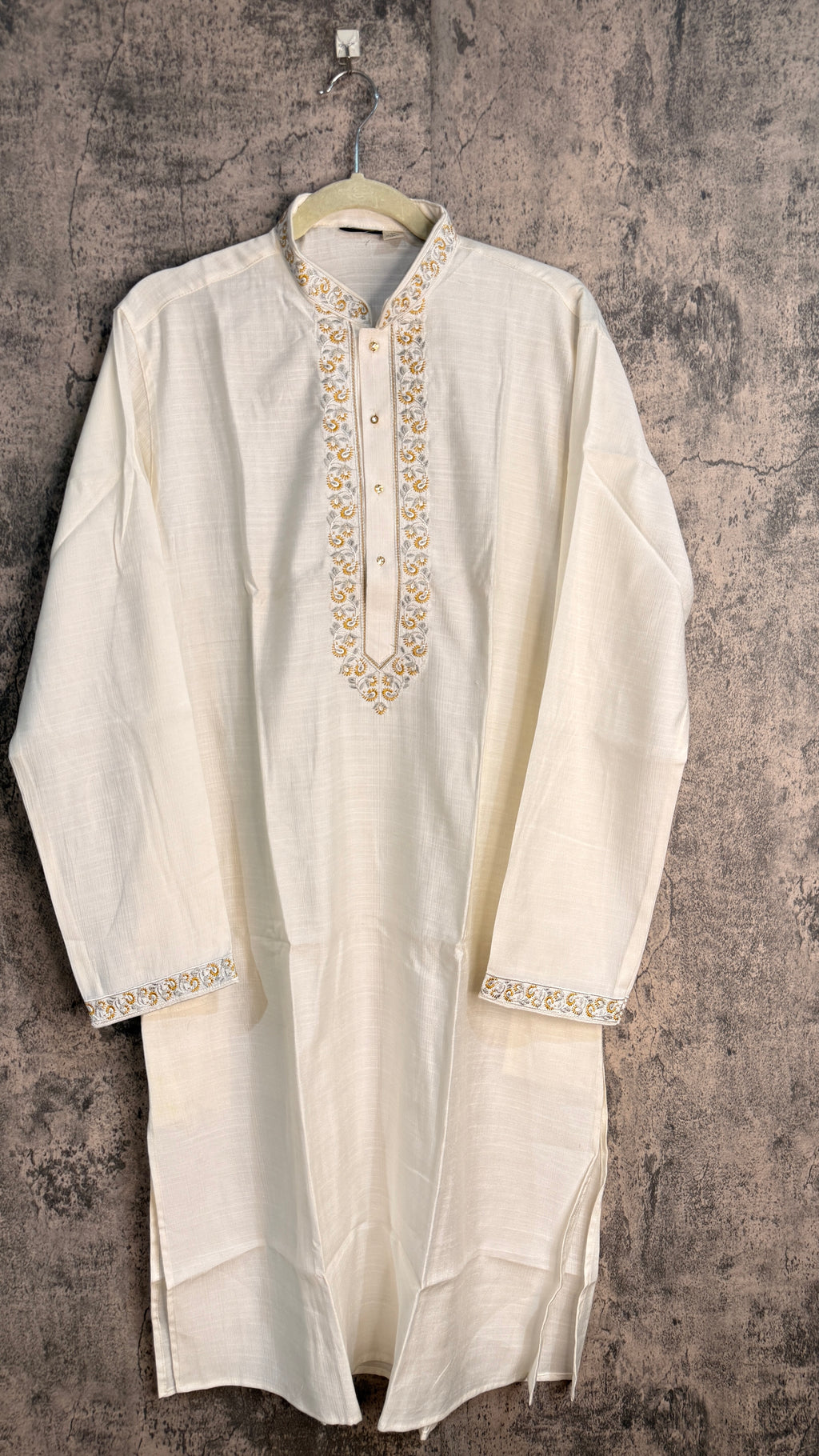 Off white silk kurta