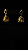 Palakka jhumka with blue stone