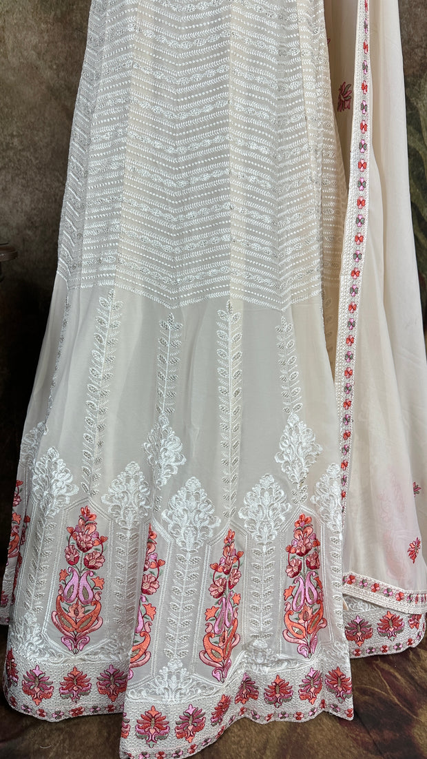Beige lehanga with embroidery