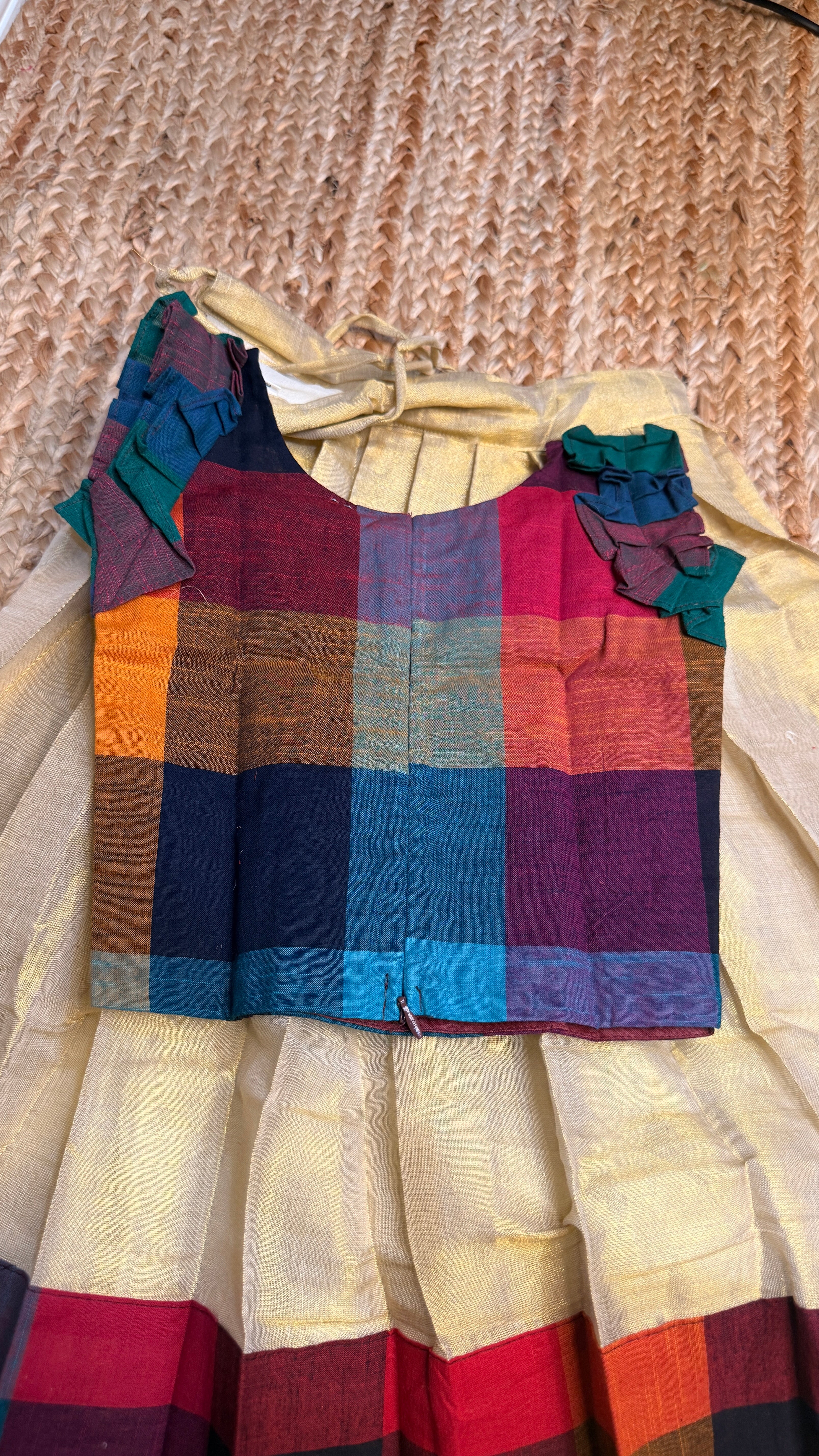 Madras kattam skirt set